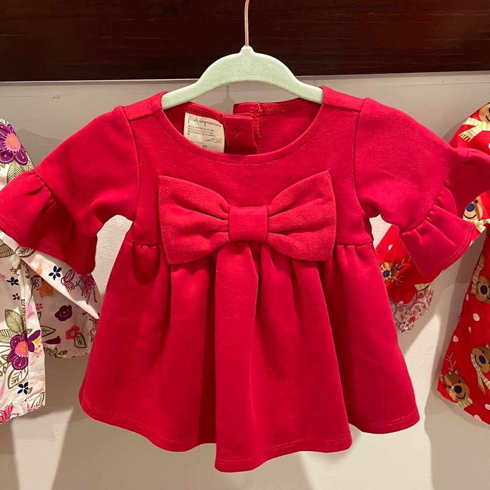 First impressions red bow dress